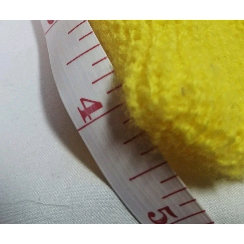 Vintage Hand Knit Doll Outfit Hat Sweater Footed Pants Baby Doll Pink Yellow Pom